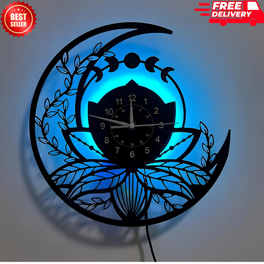 Acrylic Glass Moon Theme LED Wall Clock, Remote Controlled
