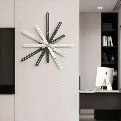 Unique Modern Linear Abstract Geometric Wall Clock 570mm Decor Art Living Room Bedroom