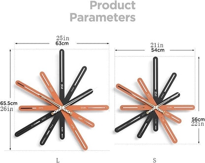 Unique Modern Linear Abstract Geometric Wall Clock 570mm Decor Art Living Room Bedroom