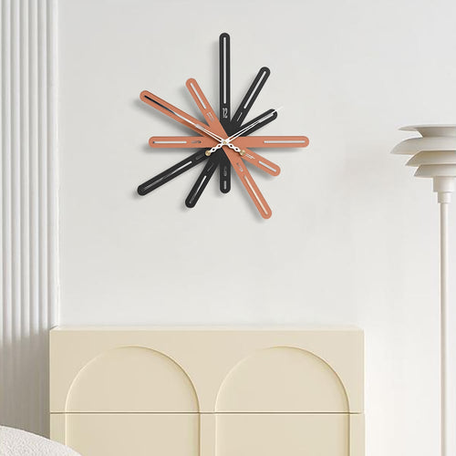 Unique Modern Linear Abstract Geometric Wall Clock 570mm Decor Art Living Room Bedroom